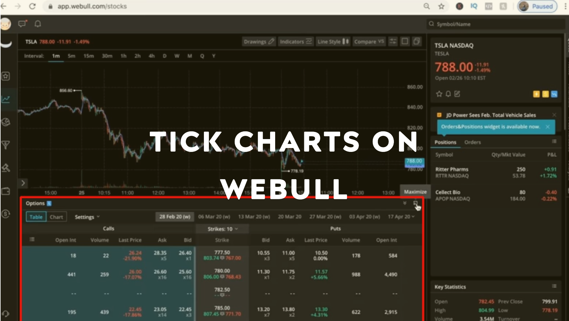 How to Use Tick Charts on Webull