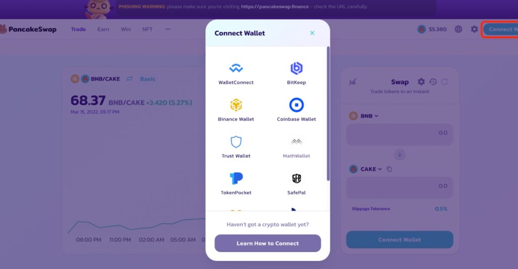 Connect Your Wallet to PancakeSwap